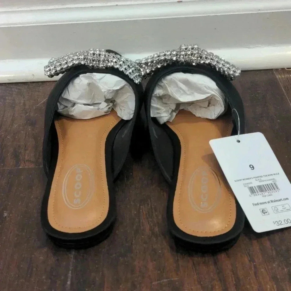 Scoop Women's Point Toe Slingback Mules with Bow - Picture 5 of 11